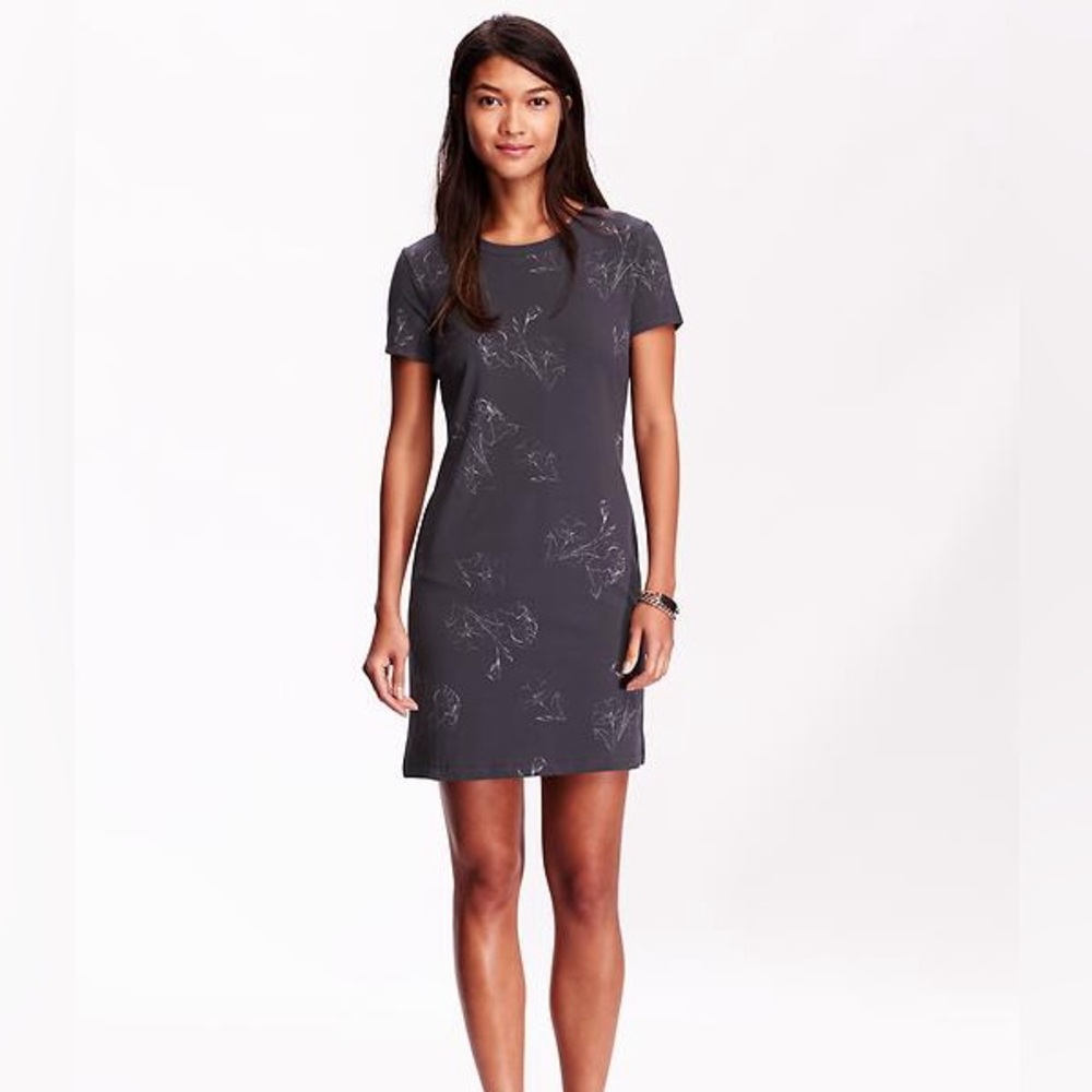 ❤️Navy Gray blue tee shirt midi dress  - Old Navy Size M